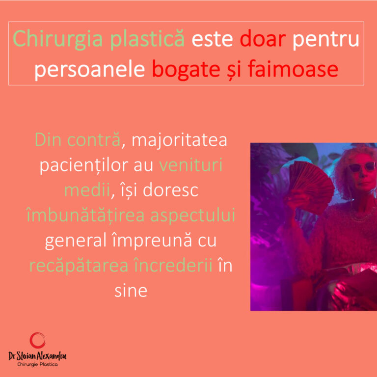 Chirurgia este doar pentru persoanele bogate si faimoas - din contra, majoritata pacientilor au veinuti medi, isi doresc imbunatatirea aspctului general impreuna cu reecapatara increderii in sine